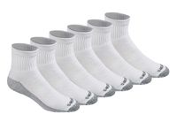 Dickies Men's Dri-tech Moisture Control Quarter Socks Multipack, White (6 Pair), Shoe Size: 5-9