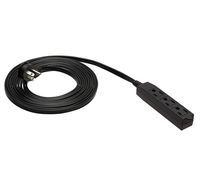 AmazonBasics Flat Plug Grounded Indoor Extension Cord with 3 Outlets, Black, 15 Foot