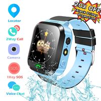 Kids Smartwatches for Girls and Boys, Environmental and Daily Use Waterproof Material, Updated Functions Like Making Phone Calls, Sending Voice Message, Camera, SOS, Flashlight and LBS Locate(Blue)