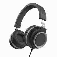 LORELEI K-30 Wired Headphones with Microphone Over Headphones Folding Lightweight Headset for Cellphones Tablets iPad Smartphones Laptop Computer PC Mp3/4 (Black)