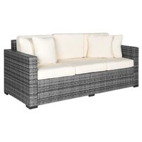 Best Choice Products 3-Seat Outdoor Wicker Patio Sofa w/Removable Cushions, Gray