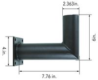 90 Degree Wall Mount Bracket With Tenon. Mounting Accessory. Steel Mount. Lighting Accessory.