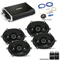 Kicker 43DSC6804 6x8" DS-Series Speakers with (2 Pair) 43DXA2504 DX-Series Amplifier and Wire kit