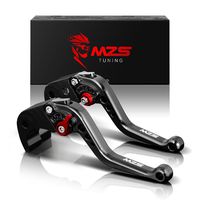 MZS Short Brake Clutch Levers Compatible Black with Honda GROM MSX125 2014-2020| CBR250R 2011-2013| CBR300R CB300F CB300FA 14-17| CB300R 18-19| CB400F CB400R 13-15| CBR500R CB500F CB500X| Monkey 125