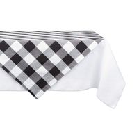 DII Buffalo Check Tabletop Collection, Table Topper, 40x40, Black & White