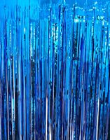 GOER 3.2 ft x 9.8 ft Metallic Tinsel Foil Fringe Curtains for Party Photo Backdrop Wedding Decor (Navy Blue,1 Pack)