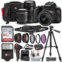 Canon EOS Rebel SL3 DSLR Black Digital Camera with EF 75-300mm f/4-5.6 III Lens + 64GB + Cases + Tripods + Premium Accessory Bundle