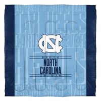 Officially Licensed NCAA North Carolina Tar Heels Modern Take Full/Queen Comforter and 2 Sham Set