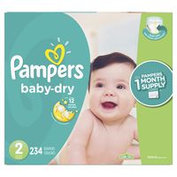 Diapers Size 2, 234 Count - Pampers Baby Dry Disposable Baby Diapers, ONE MONTH SUPPLY (Packaging May Vary)