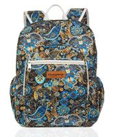 Malirona Canvas Campus Laptop Daypacks Backpack School Bags For Women And Men - Laptop Carrying, Trolley Sleeve, 7 Colors (Black Flower)