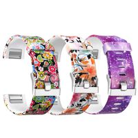 SKYLET Compatible with Fitbit Charge 2 Bands, Floral Silicone Replacement Printed Bands Compatible with Fitbit Charge 2 Bracelet with Secure Watch Clasp (No Tracker)