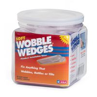 Wobble Wedges - Soft Clear - Furniture and Plumbing Fixture Installation Shims - 30 Piece Jar