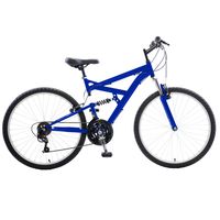 Cycle Force Dual Suspension Mountain Bike, 26 inch wheels, 18 inch frame, Men's Bike, Blue