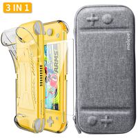 moleve Nintendo Switch Lite Case with TPU Switch Lite Clear Case & Switch Lite Screen Protector, Portable Carrying Case for Nintendo Switch Lite 2019, Switch Lite Accessories-Gray