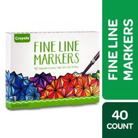 Crayola Fine Line Markers Adult Coloring Set, Gift Age 12+ - 40 Count
