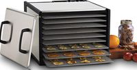 Excalibur D900SHD 9-Tray Electric Food Dehydrator with Stainless Steel Trays Features 26-Hour Timer Temperature Settings and Automatic Shut Off Made in USA, 9-Tray, Silver