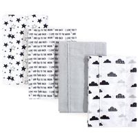 Hudson Baby Unisex Baby Cotton Flannel Burp Cloths, Moon And Back, One Size