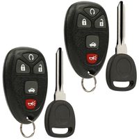 Key Fob Keyless Entry Remote with Ignition Key fits Cadillac DTS / Chevy Impala Monte Carlo 2006-2013 (OUC60270, OUC60221), Set of 2