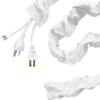 Cordinate Fabric Cord Cover, 6 ft, Hides Cables, Great for Lamps, Light Fixtures, and Desks, Cable Management, Easy Installation, Eggshell White, 40723