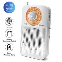 AM/FM Portable Radio, Best Reception Pocket Retro Radio with Headphone Jack, 2 AA Battery by for Travelling, Jogging and Walking Lovely Gift for Eleder