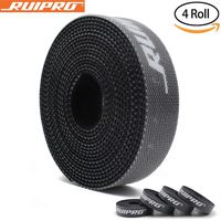 RUIPRO Cable Ties Hook and Loop Straps 4 Roll 80 Inch 3/5 Inch Wide Reusable Cable Straps Black