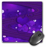 3dRose LLC 8 x 8 x 0.25 Inches Mouse Pad, Purple Heart and Dots (mp_40417_1)