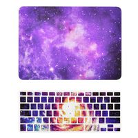 TOP CASE - 2 in 1 Signature Bundle Galaxy Graphic Matte Hard Case + Keyboard Cover Compatible Old Generation MacBook Pro 13" with DVD Drive/CD-ROM A1278 (Release 2008 - Mid 2012) - Purple