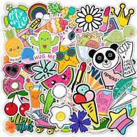 Vsco Stickers for Water Bottles 50 Pcs Cute Vinyl Waterproof Trendy Stickers Laptop Luggage Stickers Skateboard Guitar Graffiti Stickers Stickers Pack for Girls Boys Teens Kids