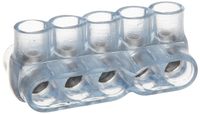 Morris Products 97358 Multi-Cable Connector, Insulated, Dual Entry, Clear, 5 Ports, 2/0 - 14 Wire Range