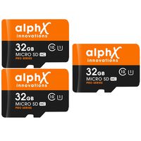 5 Piece Bundle - AlphX 32gb [3 pack] Micro SD High Speed Class 10 Memory Cards for Samsung Galaxy S9, S9+, S8, Note 8, S7, S5, S4 with Bonus Adapter and Sandisk Micro SD Card Reader