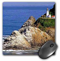 3dRose LLC 8 x 8 x 0.25 Inches Mouse Pad, Light House on The Beach (mp_235_1)