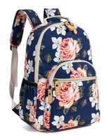 Leaper Floral School Backpack for Girls Travel Bag Bookbag Satchel Dark Blue 2