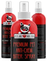Anti Chew Dog Training Spray: No Chew Bitter Spray and Pet Deterrent for Dogs and Cats - Behavior Correction to Stop Chewing and Licking - Safe for Furniture, Paws and Bandages - 8 Oz (1 Bottle)