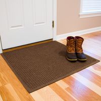 Hudson Exchange 4306 Waterhog Fashion Floor Mat, 35" x 35", 3/8" Thick, Dark Brown