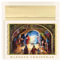 Masterpiece Studios Holiday Collection 18 Cards / 18 Foil Lined Envelopes, Blessed Nativity