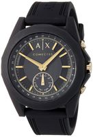 A|X Armani Exchange Men's Hybrid Smartwatch, Black Silicone, 44 mm, AXT1004