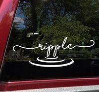 Minglewood Trading Purple - Ripple Vinyl Decal - Water Wave Zen Still - Die Cut Sticker - 7w x 2.5h inches
