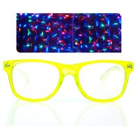 Transparent Green Starburst Diffraction Glasses - for Raves, Festivals and More