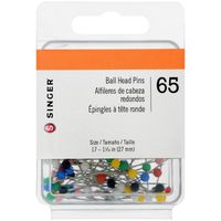 SINGER 00247 Ball Head Straight Pins, Size 17, 65-Count