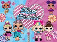 LOL Backdrop | Dolls Girls| Birthday | 1st 2nd Party Supplies | Pink Sweet | Banner Decorations Photography Photo Booth Props