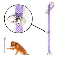 Mighty Paw Tinkle Bells 2.0, Designer Dog Doorbells, Stylish Fabric with Premium Quality Bells, Housetraining Doggy Door Bells for Potty Training (Purple - Plaid)