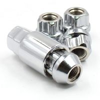 Open End Bulge Acorn Chrome 1/2 Thead Premium Wheel Lock Set (Set of 4) (1/2)