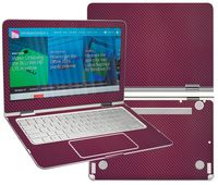 Decalrus - Protective Decal for 2015 HP Spectre x360 13-4003dx (13.3" Screen) Laptop Wine Carbon Fiber Skin Skins Decal wrap CFfbhpSpectre360Wine
