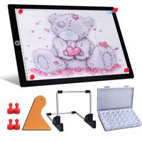 Magnetic A4 LED Light Pad for Diamond Painting, Super Bright USB Powered Light Board Kit with Detachable Stand, and Magnetic Pins (Magnetic Pad)