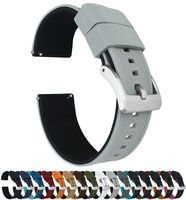 23mm Cool Grey/Black - Barton Elite Silicone Watch Bands - Quick Release - Choose Strap Color & Width