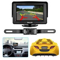 Backup Camera Monitor Kit for car, Universal License Plate Reverse Waterproof Night Vision Rearview HD Reversing Camera+4.3 inch LCD Rearview Monitor