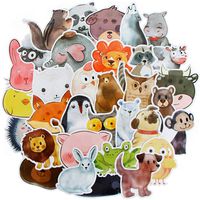 YAMIOW Waterproof Vinyl Stickers for Bike Water Bottle Helmet Skateboard Guitar Laptop Guitar Motorcycle Car Luggage Book Decal Graffiti Stickers (50 pcs for Watercolor Animal Style)