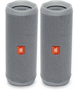 JBL Flip 4 Waterproof Portable Wireless Bluetooth Speaker Bundle - (Pair) Gray