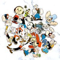 18Pcs Cartoon Popeye The Sailor Man Stickers for Laptop Water Cup Motorcycle Bicycle Bike Skateboard Luggage