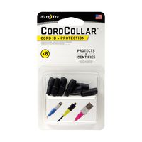 Nite Ize CordCollar, Cord Identification and Protection, 8-Pack, Black